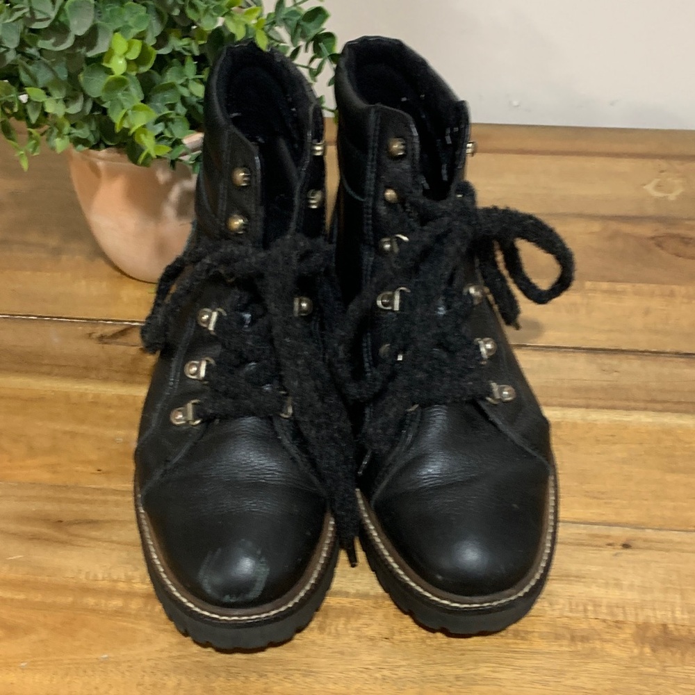 Black Paul Green Lace-Up Ankle Boots